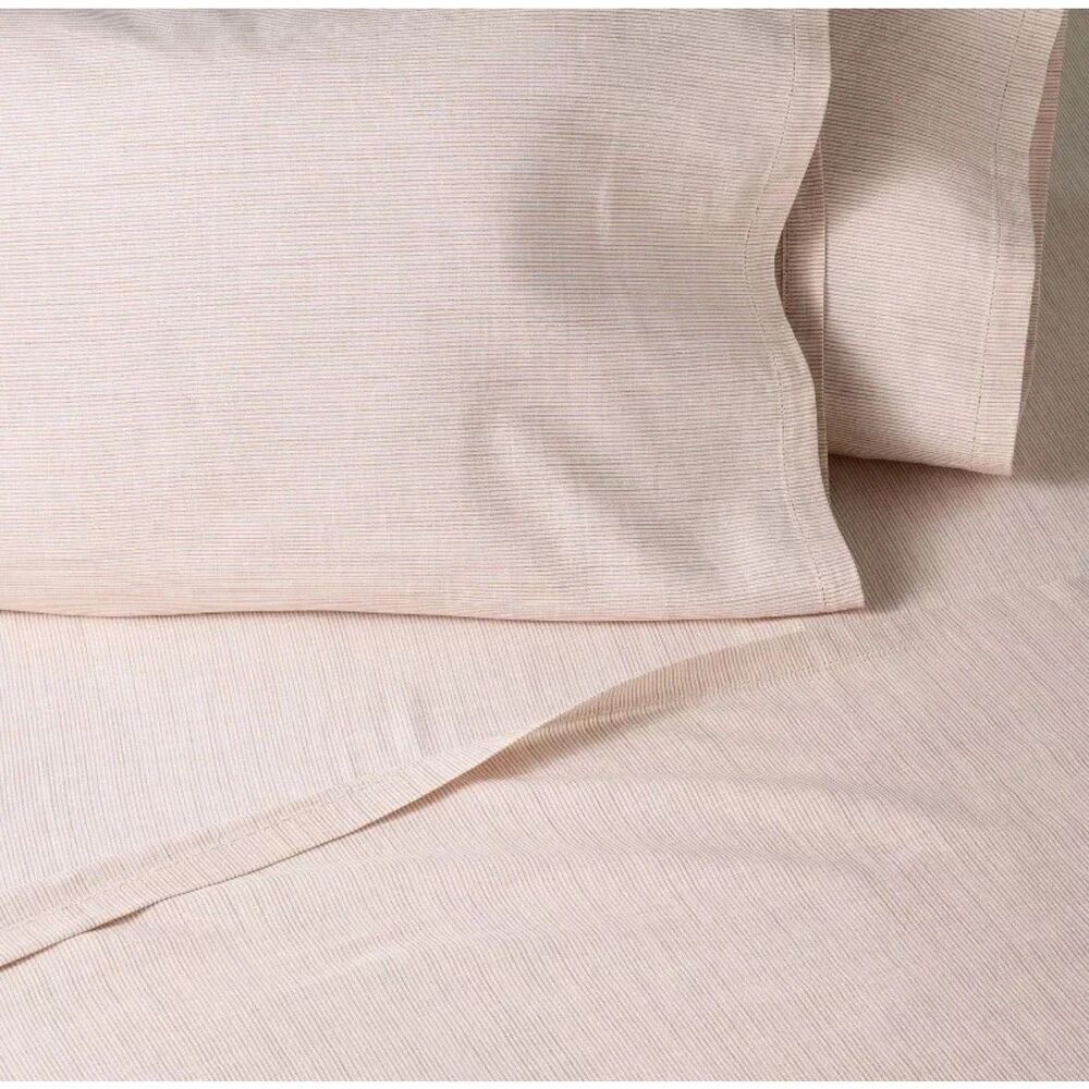 4pc King Micro Stripe Sheet Set Rust - Hearth & Hand with Magnolia. NWT. - Picture 2 of 8
